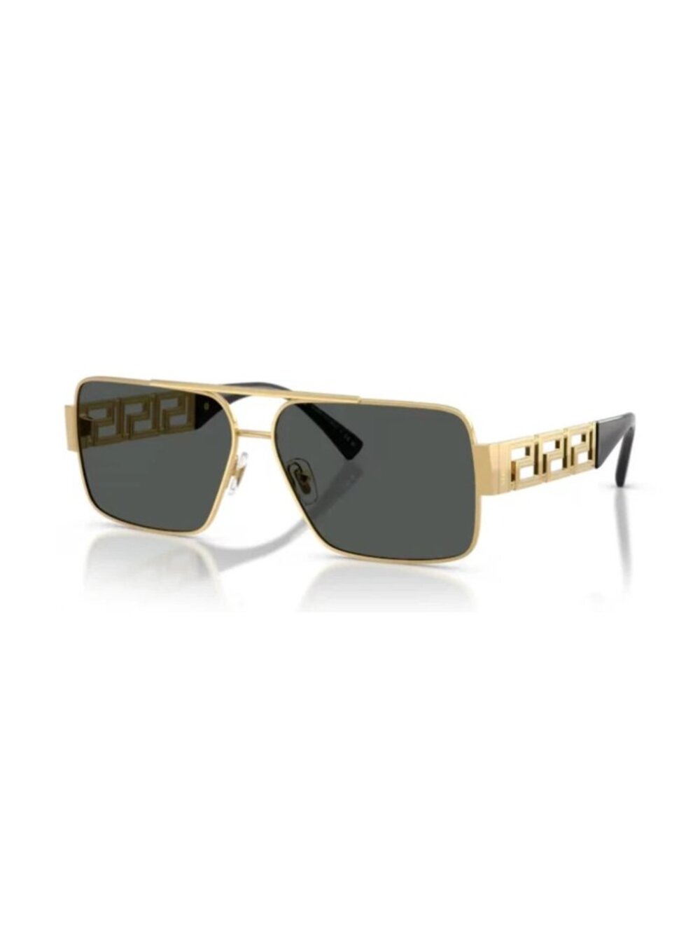 Versace VE2290 100287 61 Gold/Black/Dark grey Rectangle Men's Sunglasses